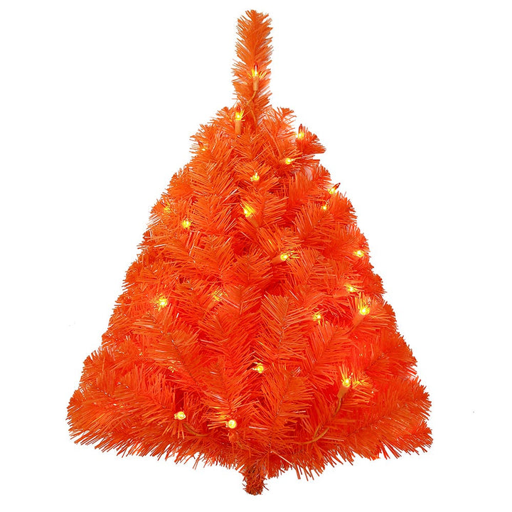 Kurt Adler 24-Inch Pre Lit Incandescent Orange Wall Tree KS-HW1901