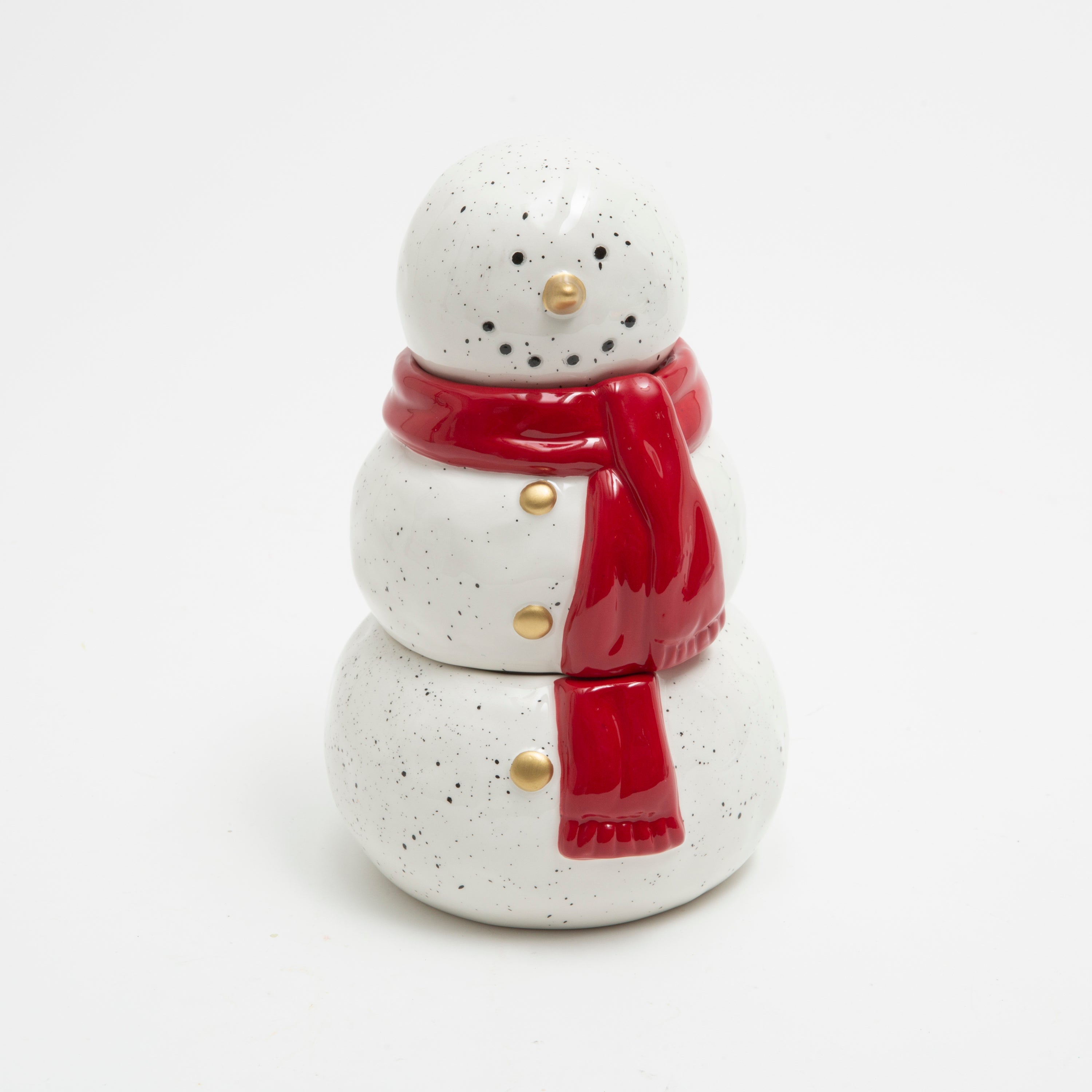 Charming 8 Inch Ceramic Snowman Jar with Wax Candle #2745420EC