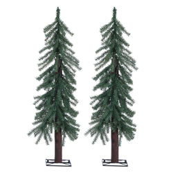 Sterling 3 ft. Unlit Rustic Alpine trees Set of 2