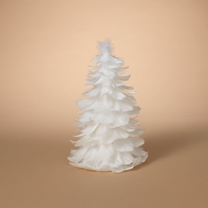 Glowing 12 in H White Feather Tree 2616780EC