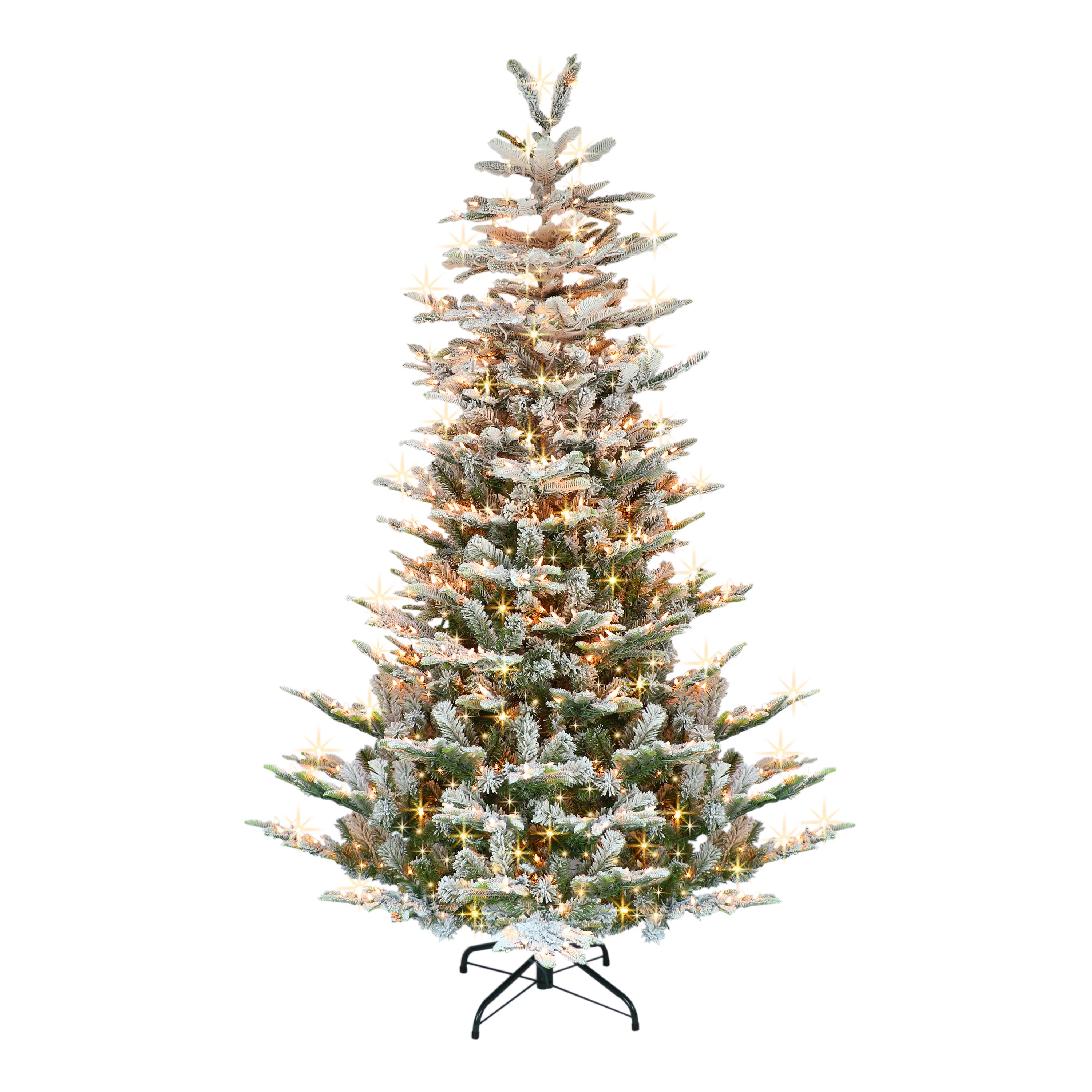 7.5 ft Pre-Lit Flocked Aspen Fir Artificial Tree APGFA-75LW7