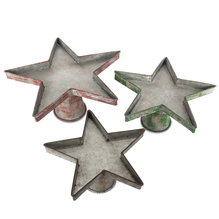 Set of 3 Metal Decorative Star Plant Stands 2385630HDEC
