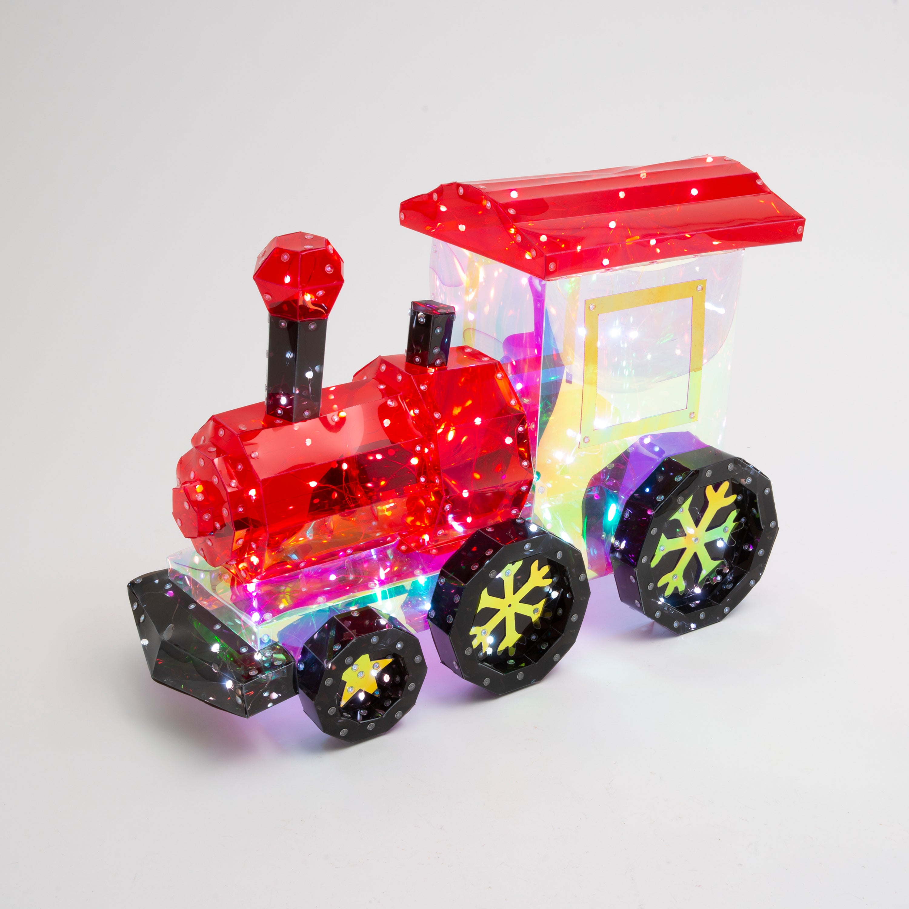 Luminous 23.6 in L USB Electric RGB Lighted Holographic Holiday Train