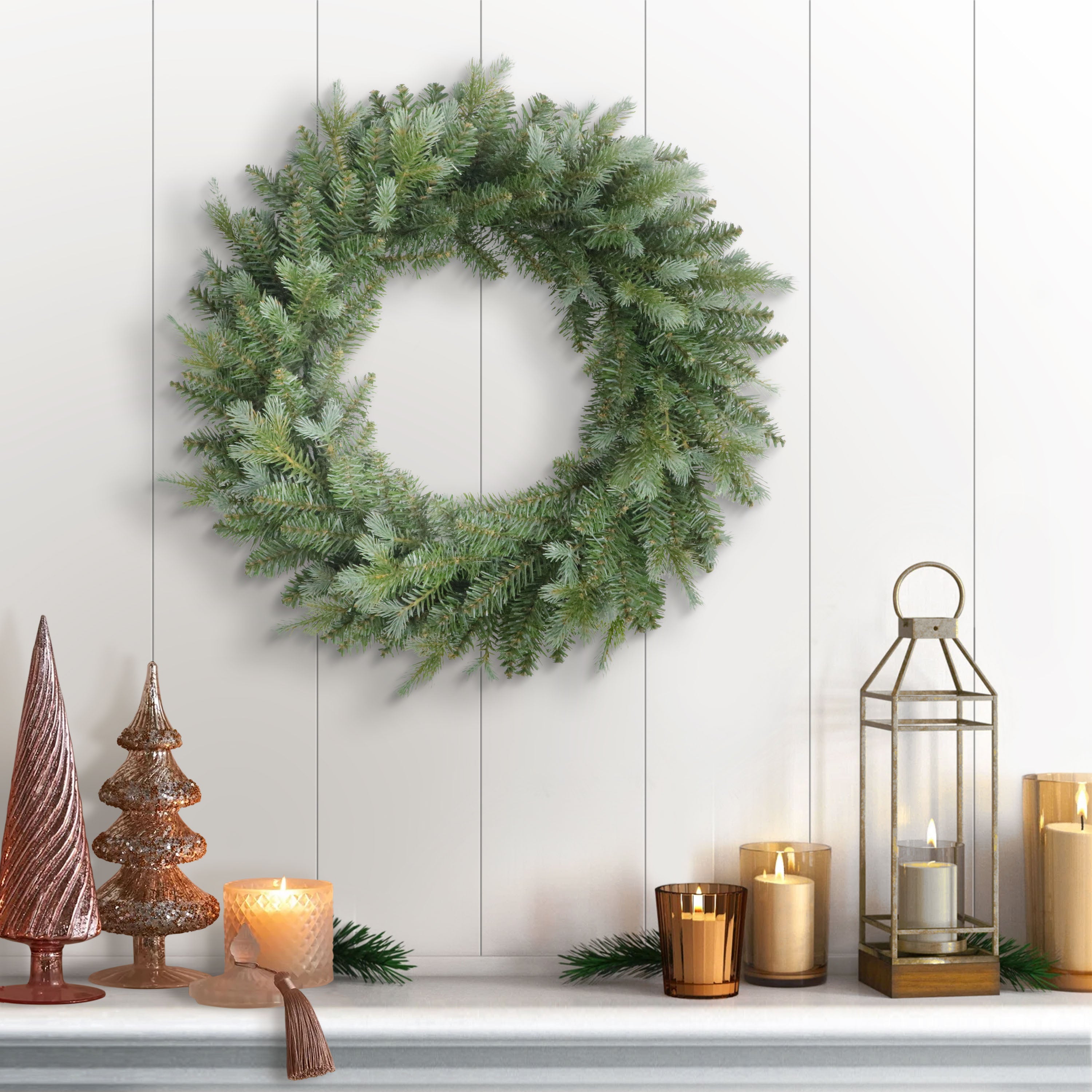 24" Linden Fir Blue/Green Christmas Wreath