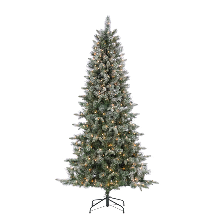 Sterling 7 ft. Pre Lit Clear UL Natural Cut Lightly Flocked Artic Pine