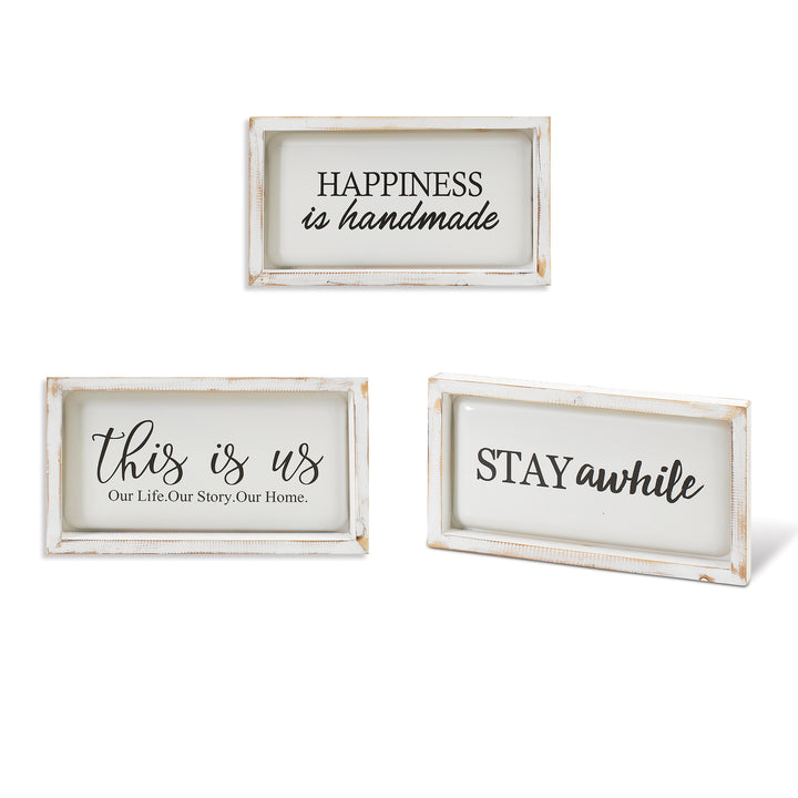 Set of 3 Rustic Assorted Wood and Metal Wall Decor 2519670EC