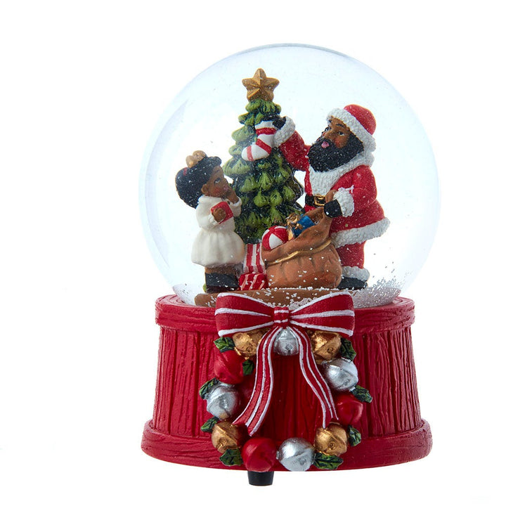 Kurt Adler 100MM Musical African American Santa Water Globe