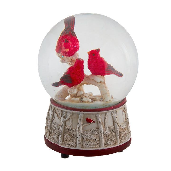 Kurt Adler 100MM Wind Up Musical Cardinals Water Globe