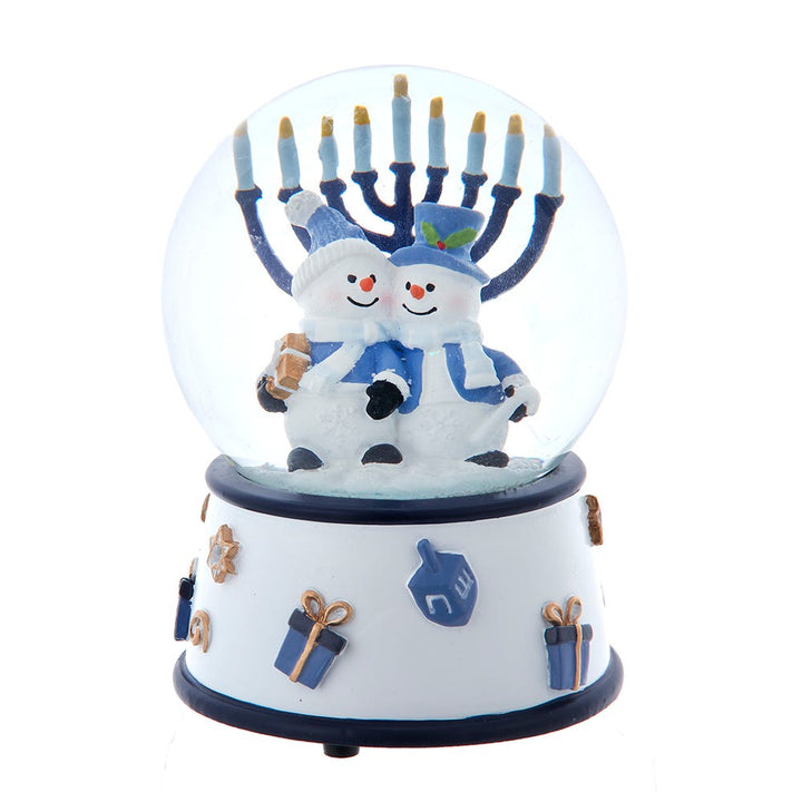 Kurt Adler 100MM Musical Wind-Up Hanukkah Snowman Water Globe