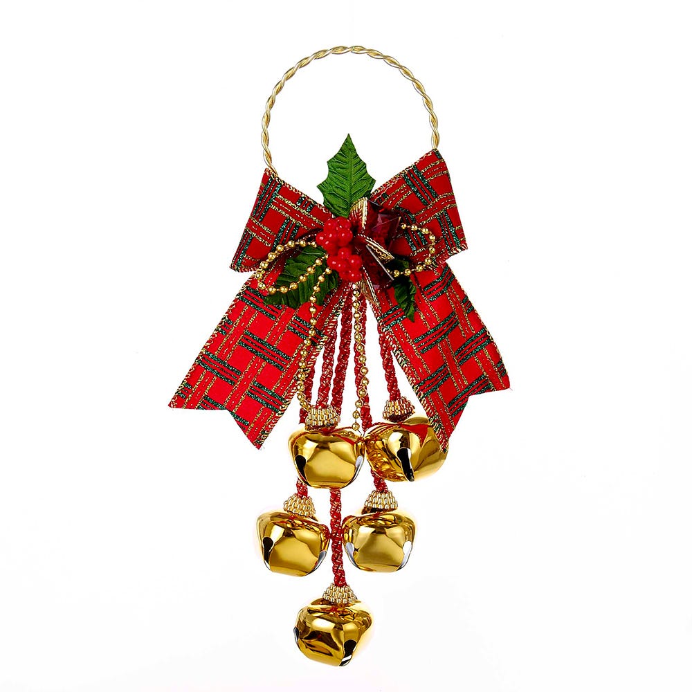 11" Jingle Bell Door Hanger with Bow #J5025