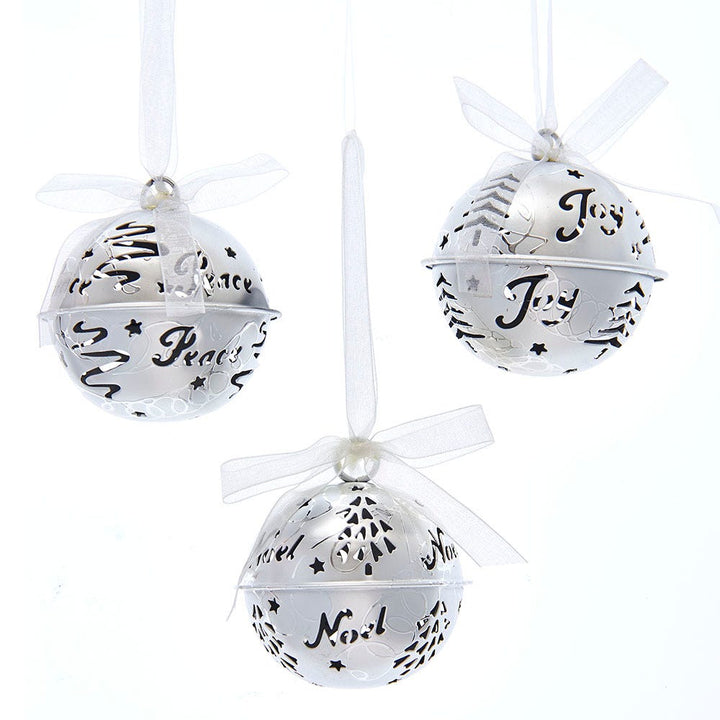 50mm Metal Silver Bell Ornament, 3 Assorted #J5047S