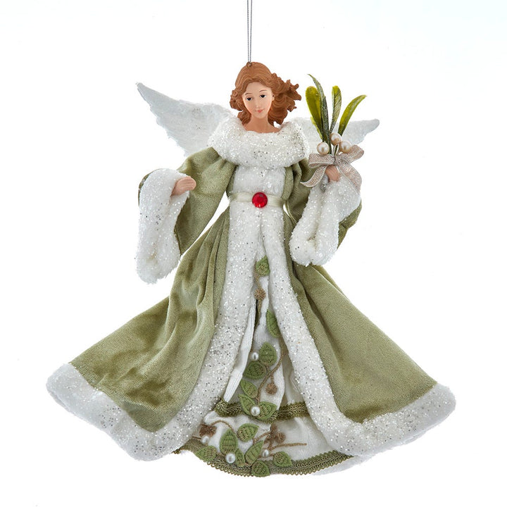 10" Mistletoe Kisses Flying Angel Ornament J6133