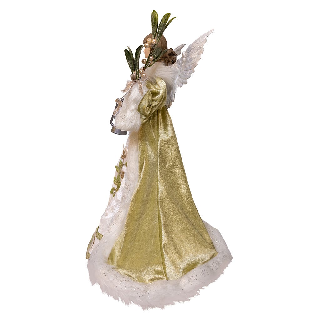 Kurt Adler 16-Inch Mistletoe Kisses Angel Tree Topper