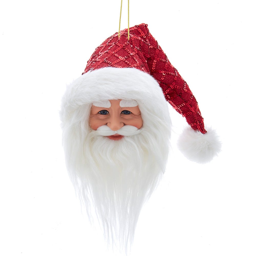 9" Santa Head Ornament J6136