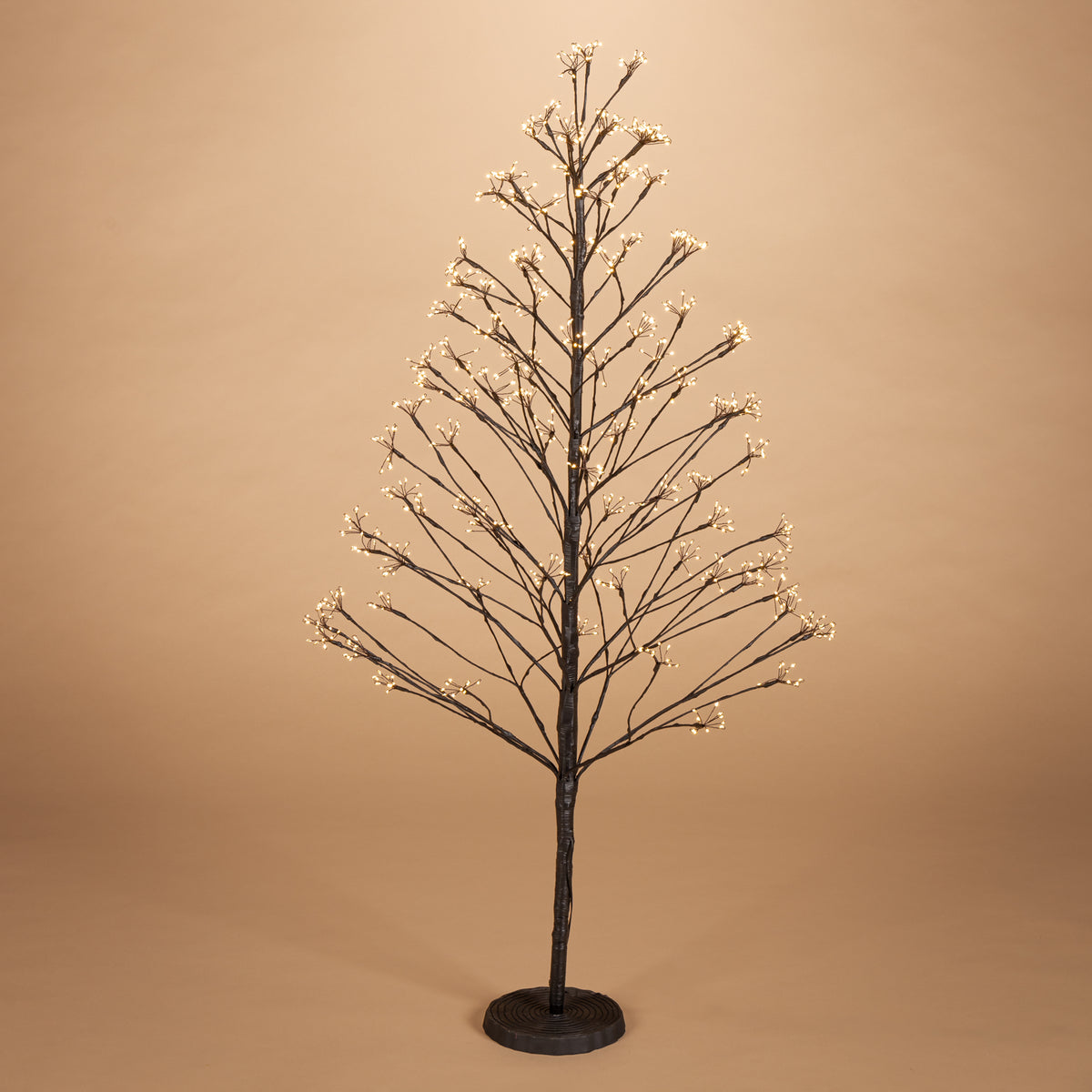 4 Foot Electric Lighted Black PVC Wrapped Micro LED Tree with Outdoor ...