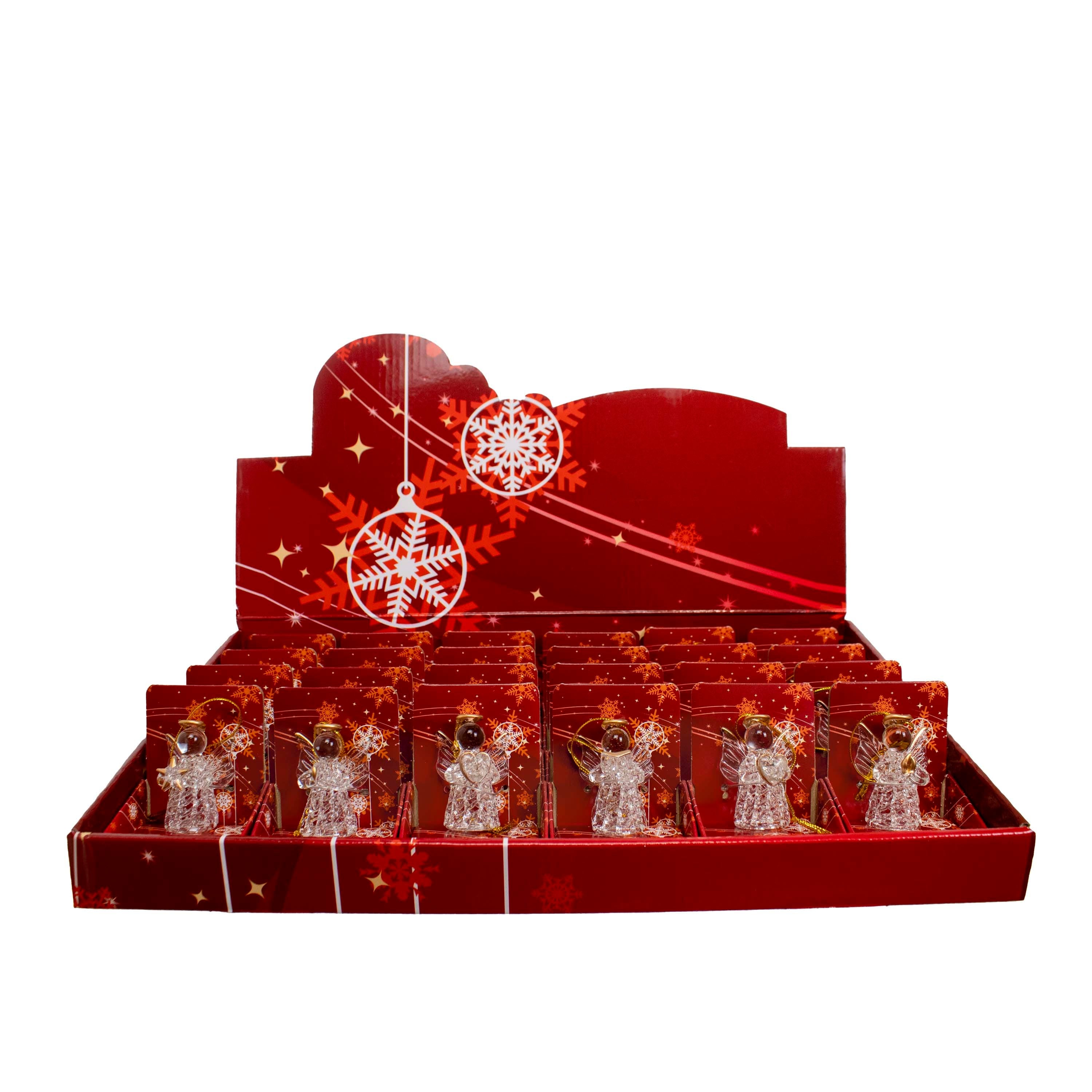 2" Spun Glass Angel Ornament, 6 Assorted #J7818