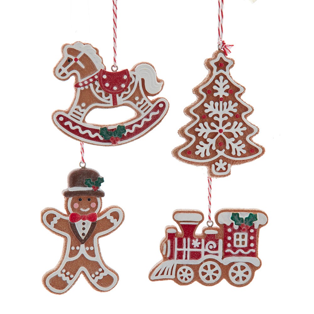 3-3.5" Gingerbread Ornament, 4 Assorted J7837