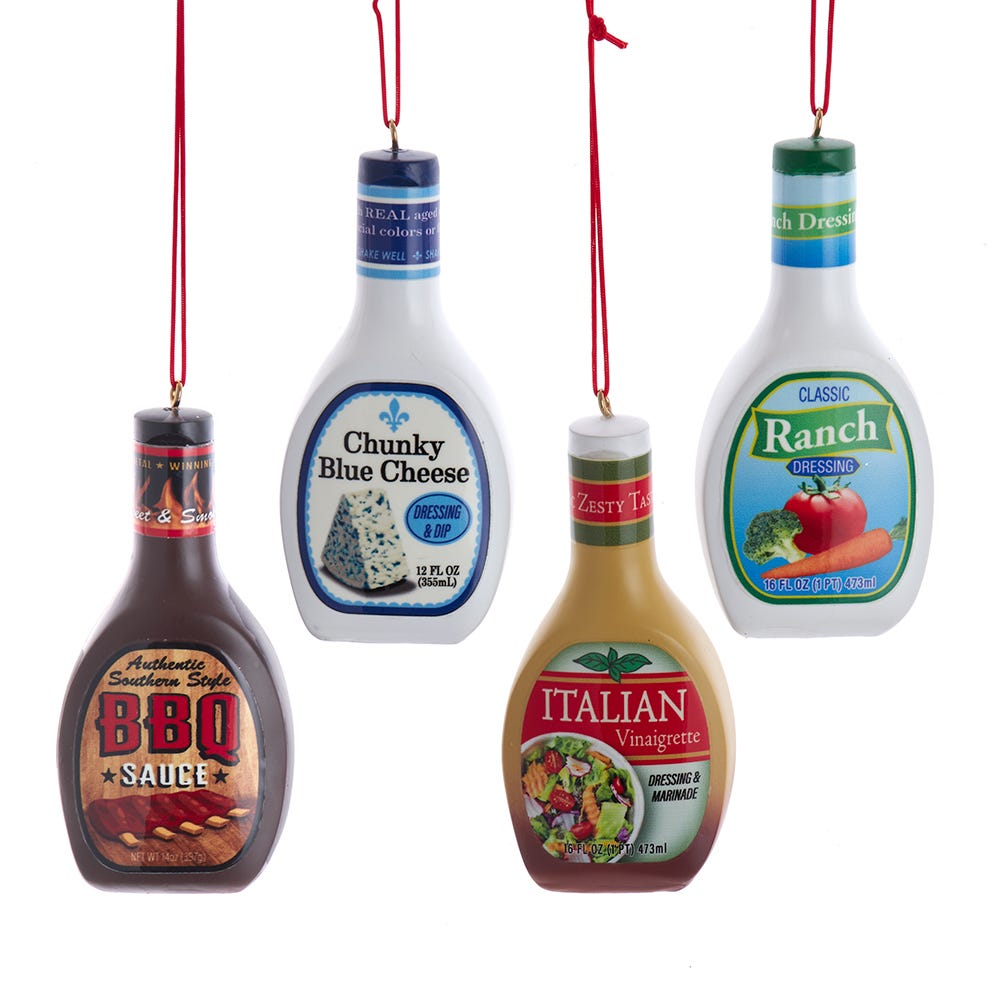 3.75" Condiment Bottle Ornament, 4 Assorted #J8815