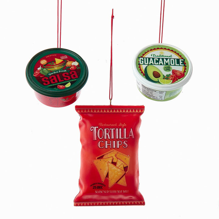 2.5" Chips & Sauces Ornaments, 3 Assorted #J8851