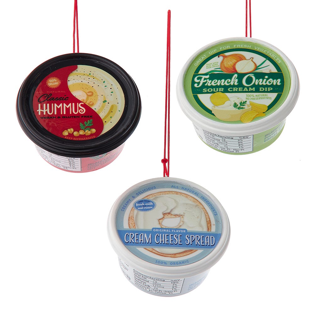 2.5" Dipping Sauces Ornament, 3 Assorted #J8853