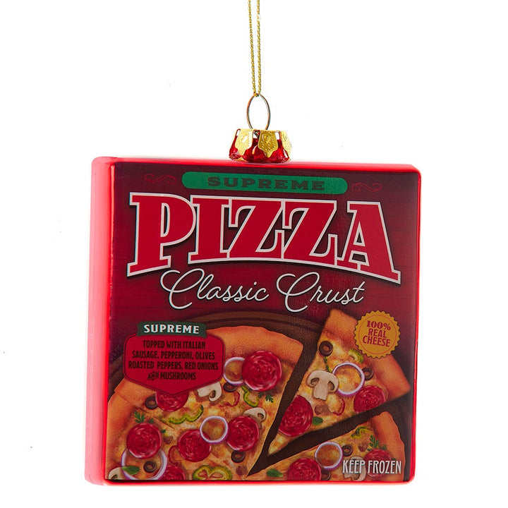 4.5" Glass Pizza Box Ornament #J8864