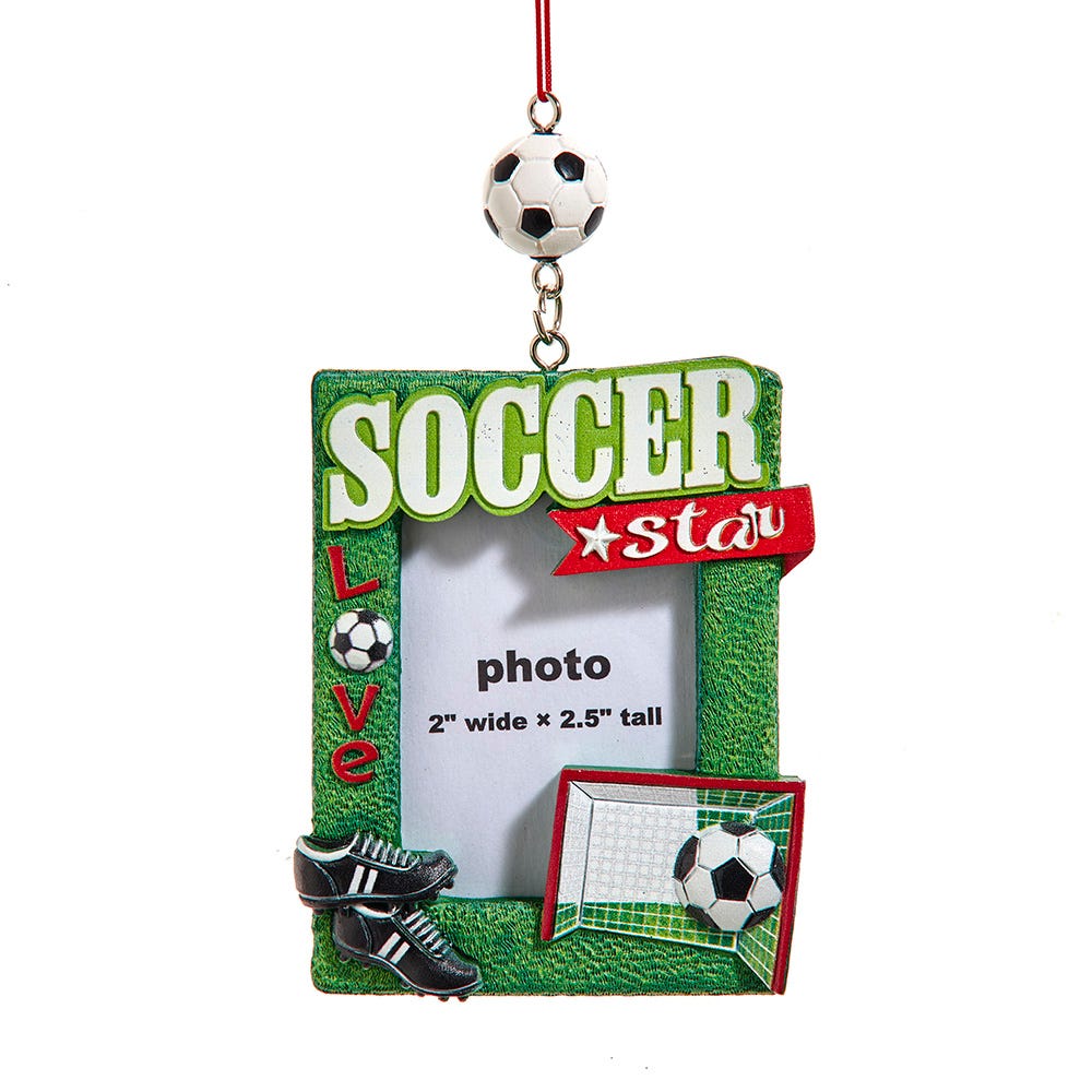 5.375" Soccer Photo Frame Ornament J9227