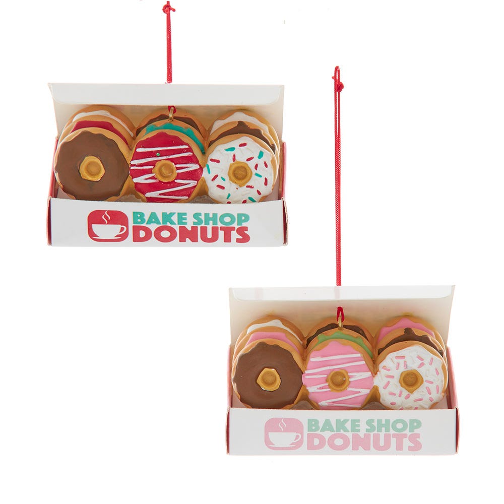 3.375" Paper Box of Donuts Ornament, 2 Assorted J9240