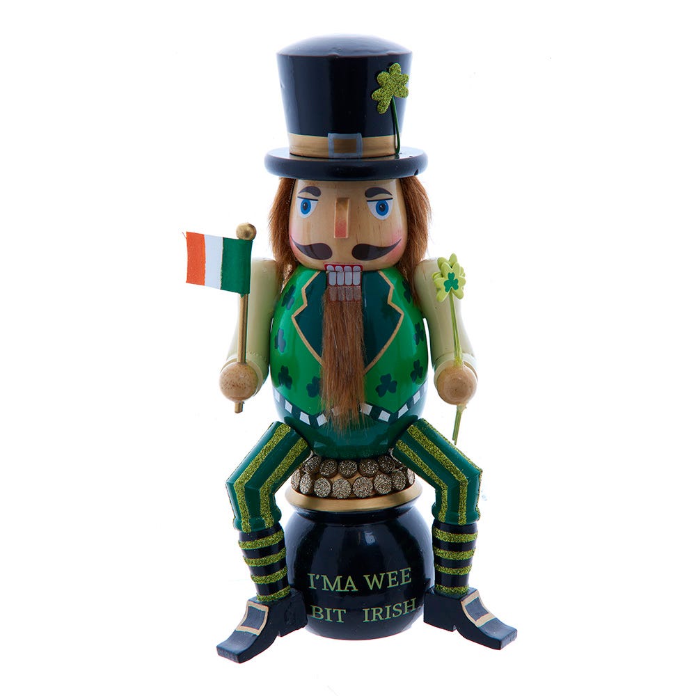 Kurt Adler 12-Inch Wooden -InchI-Footm A Wee Bit Irish-Inch Nutcracker on Pot O-Foot Gold J9277