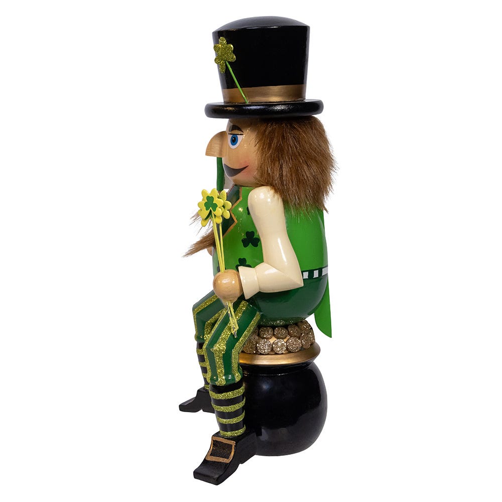Kurt Adler 12-Inch Wooden -InchI-Footm A Wee Bit Irish-Inch Nutcracker on Pot O-Foot Gold
