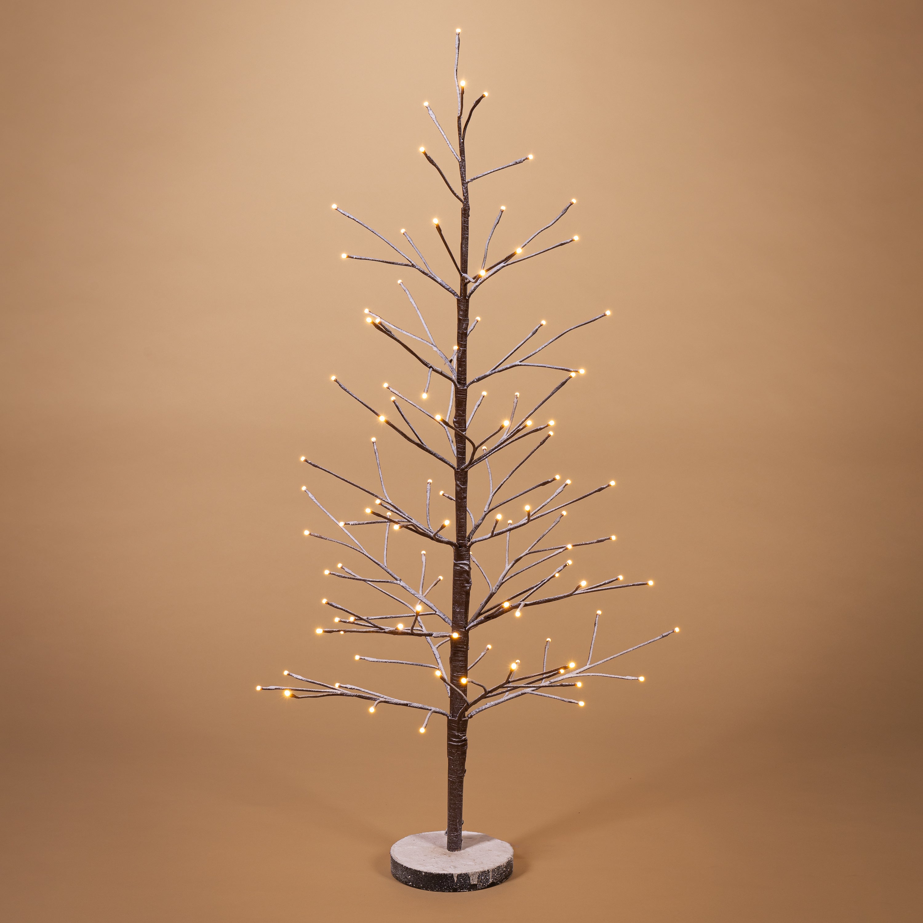 Cheerful 5'H Electric UL Lighted Snowy Brown Tree with 146 Warm White LED Lights 2740600EC
