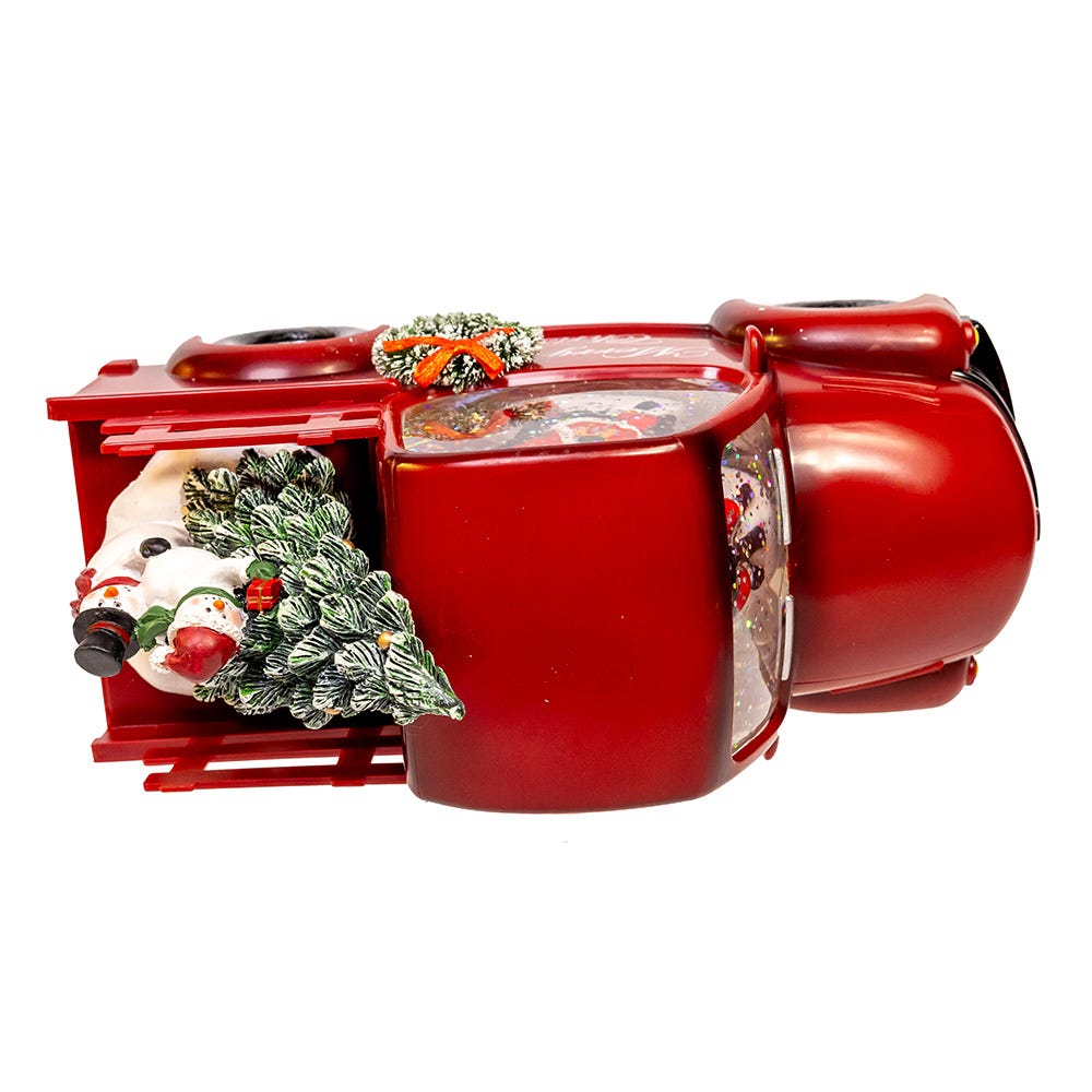 Kurt Adler 9.5-Inch Battery Operated USB LED Lighted Santa and Christmas Tree in Truck Water Globe