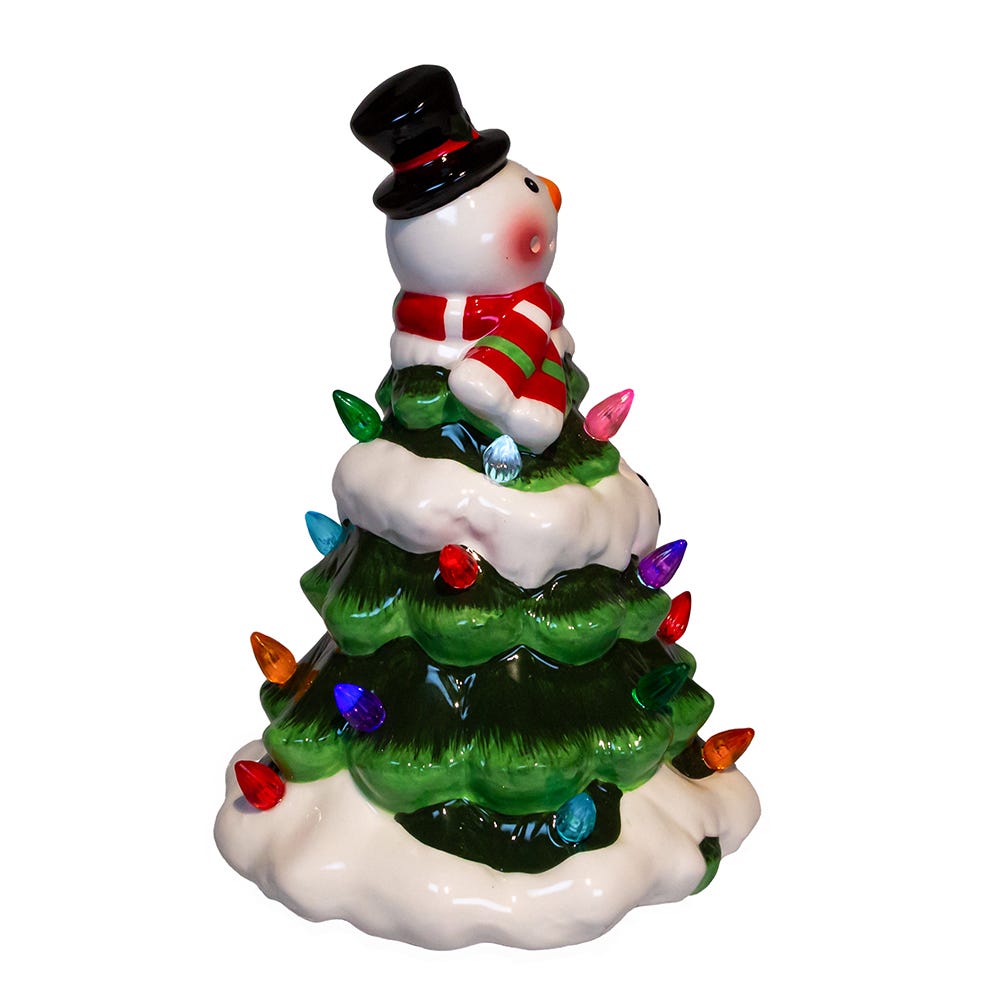 Kurt Adler 9-Inch Battery Operated Ceramic Light-Up Snowman Tree # ...