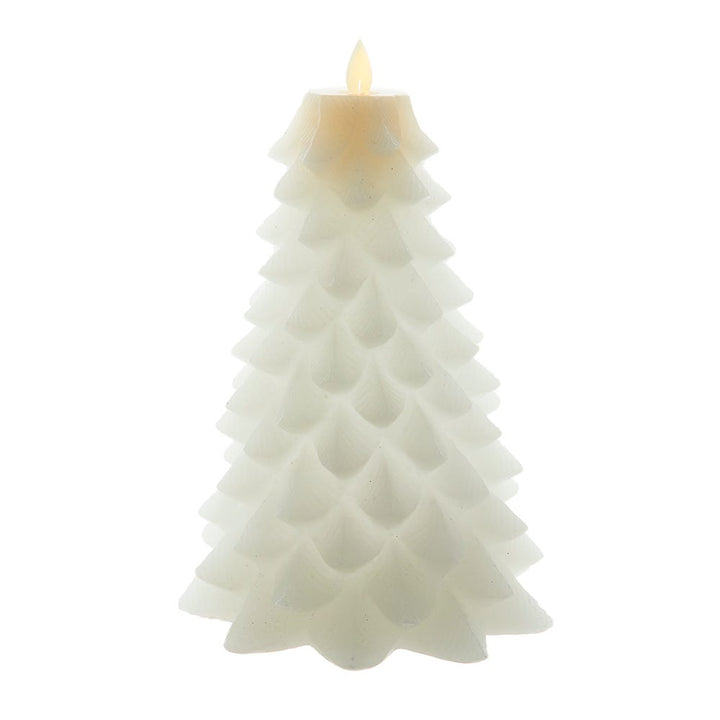 Kurt Adler 9-Inch Battery Operated White Christmas Tree Candle with LED Flicker Flame