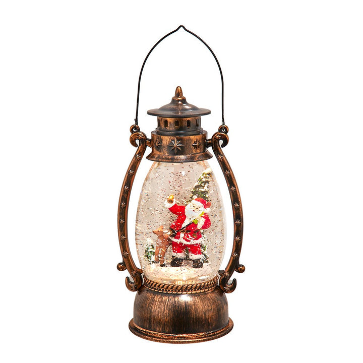 Kurt Adler 10.24-Inch Battery Operated LED Santa Swirling Water Lantern