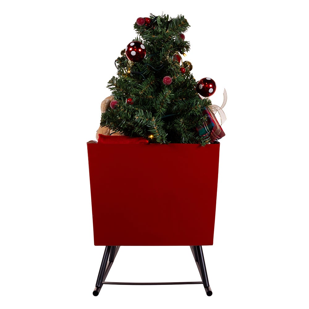 Kurt Adler 24-Inch Battery Operated Musical LED Santa in Metal Sleigh Table Piece