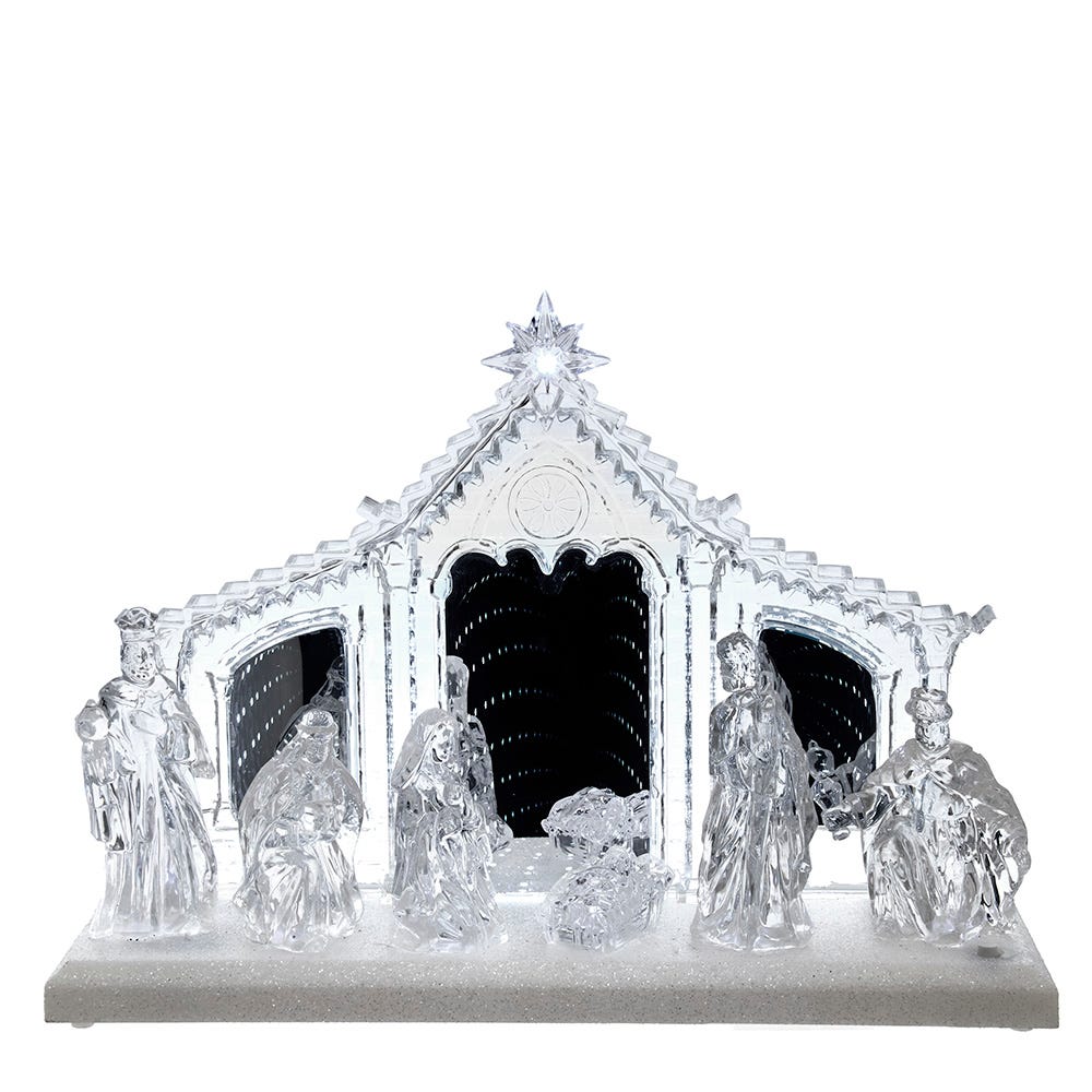 Kurt Adler 9.65-Inch Battery-Operated LED Musical Nativity Scene JEL1066