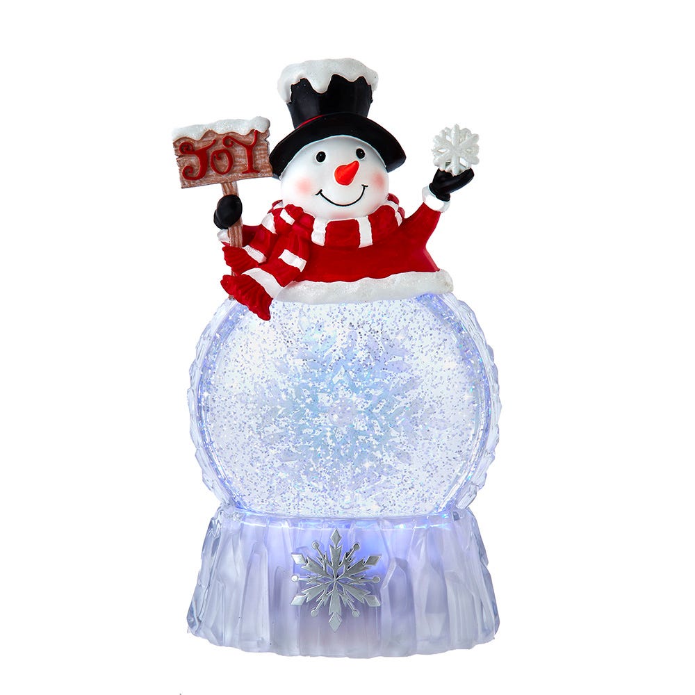 Kurt Adler 9.25-Inch Battery Operated USB Christmas Snowman Water Globe JEL1068