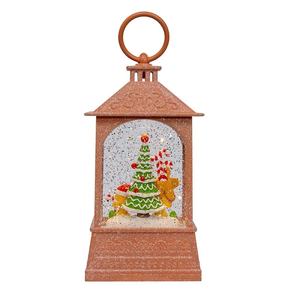 Kurt Adler 8.37-Inch Battery-Operated USB LED Lighted Gingerbread Water Lantern
