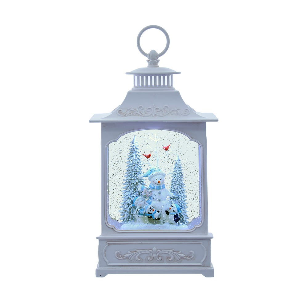 Kurt Adler 12.75-Inch Battery Operated USB LED Lighted Snowmen and Penguins Water Lantern JEL1075