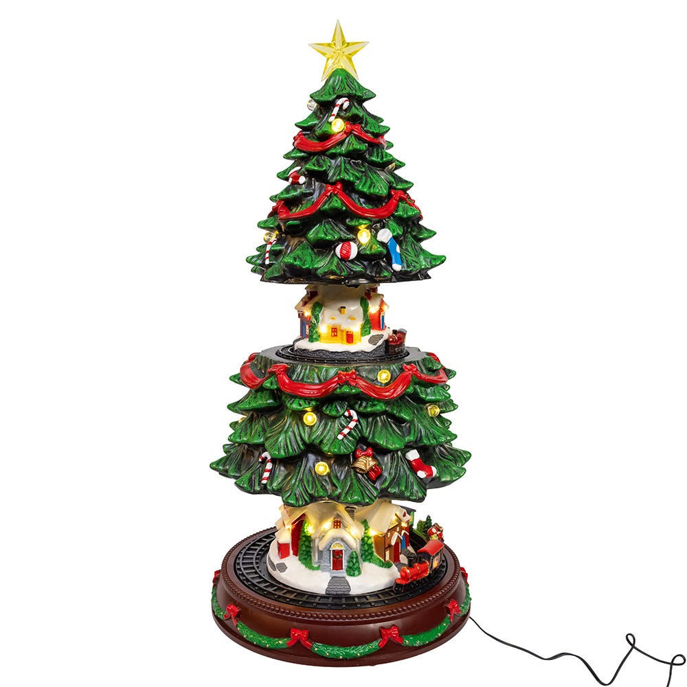Kurt Adler Musical Animated Christmas Tree Table Piece JEL1333