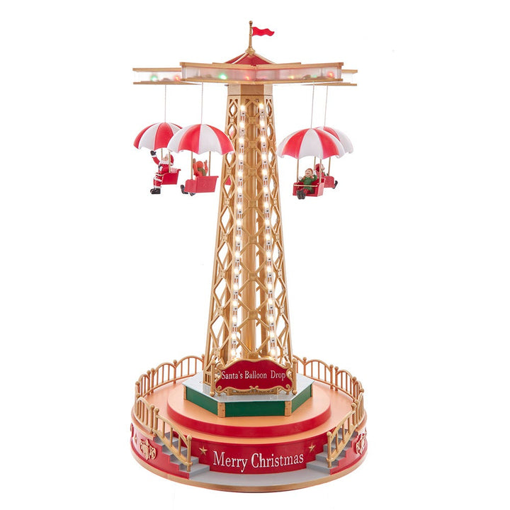 Kurt Adler LED Lighted Musical Santa Balloon Drop Table Piece JEL1336