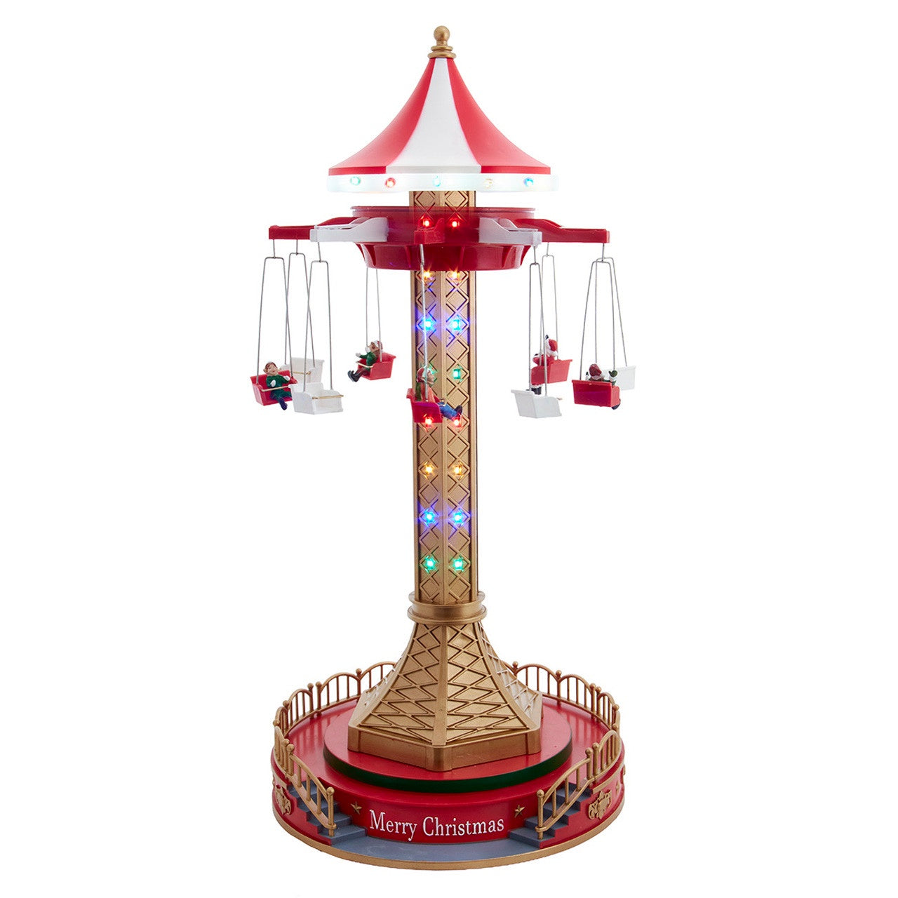 Kurt Adler 20.5" Musical Moving LED Drop Tower With 5 Figures #JEL1339