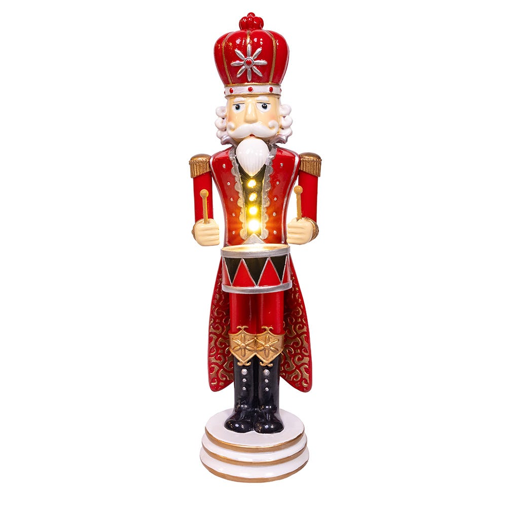 Kurt Adler 12" Battery Operated Lighted King Nutcracker Table Piece JEL1421