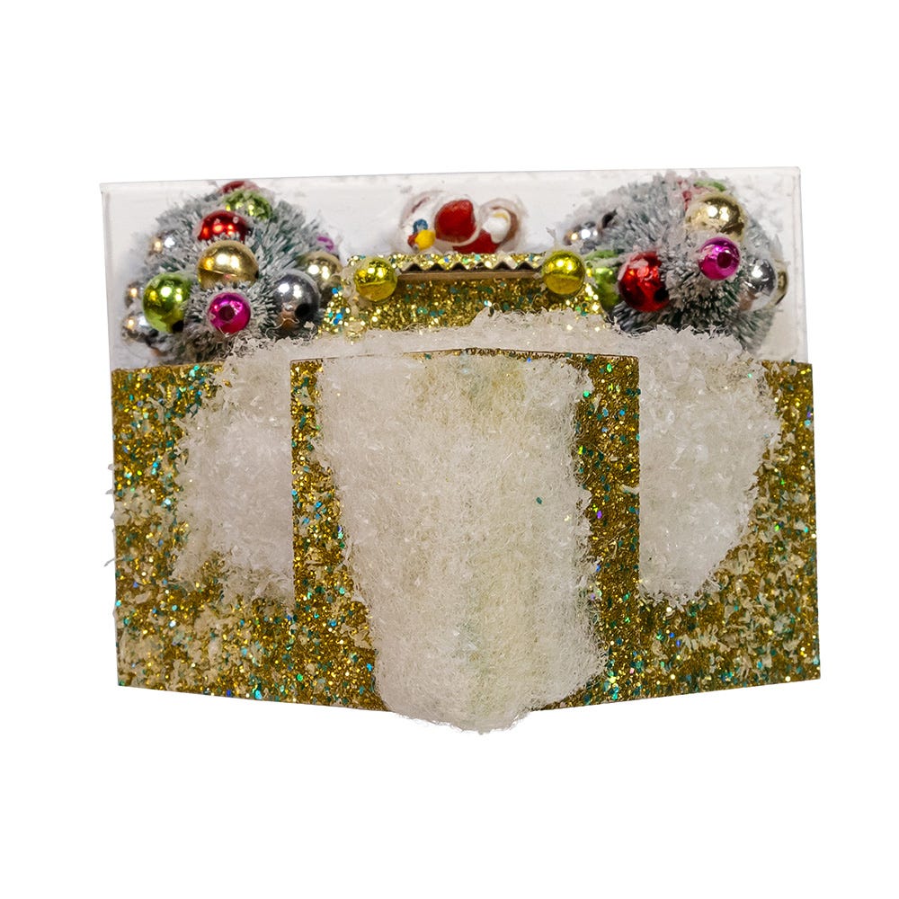 Kurt Adler 8.75-Inch Battery Operated LED Lighted Gold Paper House Table Piece