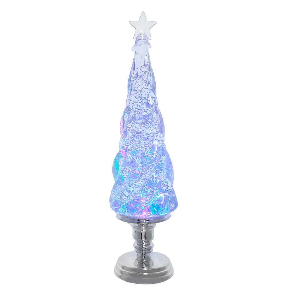 Kurt Adler 17.72-Inch Battery Operated RGB LED Lighted Swirling Glitter Tree JEL1428