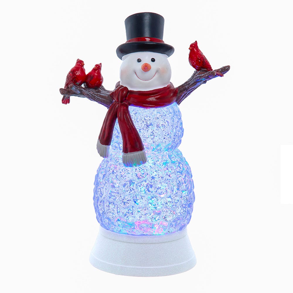 Kurt Adler 11.42-Inch Battery Operated LED Swirl Glitter Snowman JEL1429