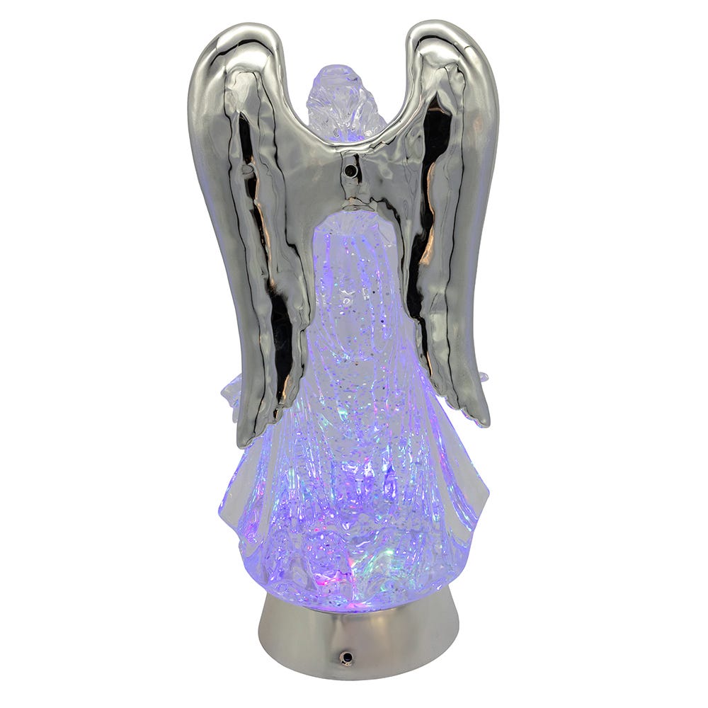 Kurt Adler 13.25-Inch Battery-Operated USB LED Lighted Angel With Horn Water Globe