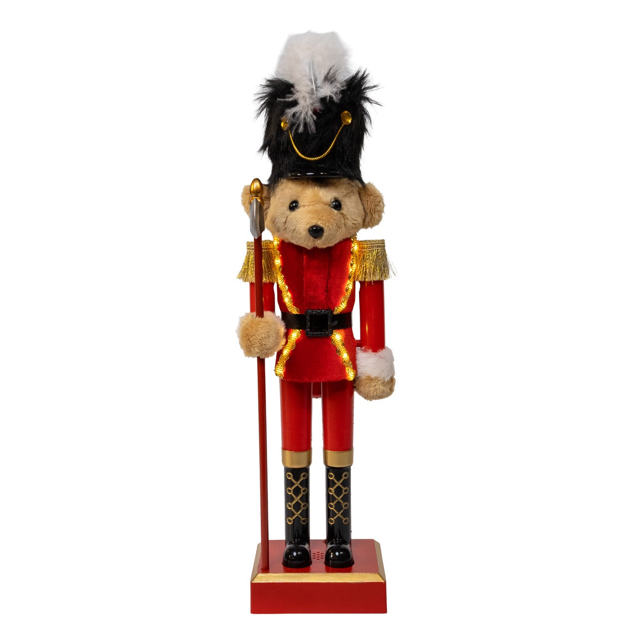 Kurt Adler 15" Battery Operated Lighted Musical Bear Nutcracker #JEL1806
