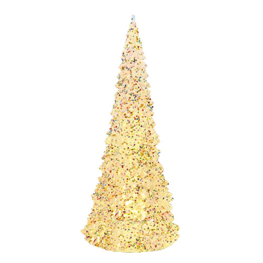 Kurt Adler 15.5-Inch Battery Operated LED Silver Iridescent Tabletop Christmas Tree JEL2018