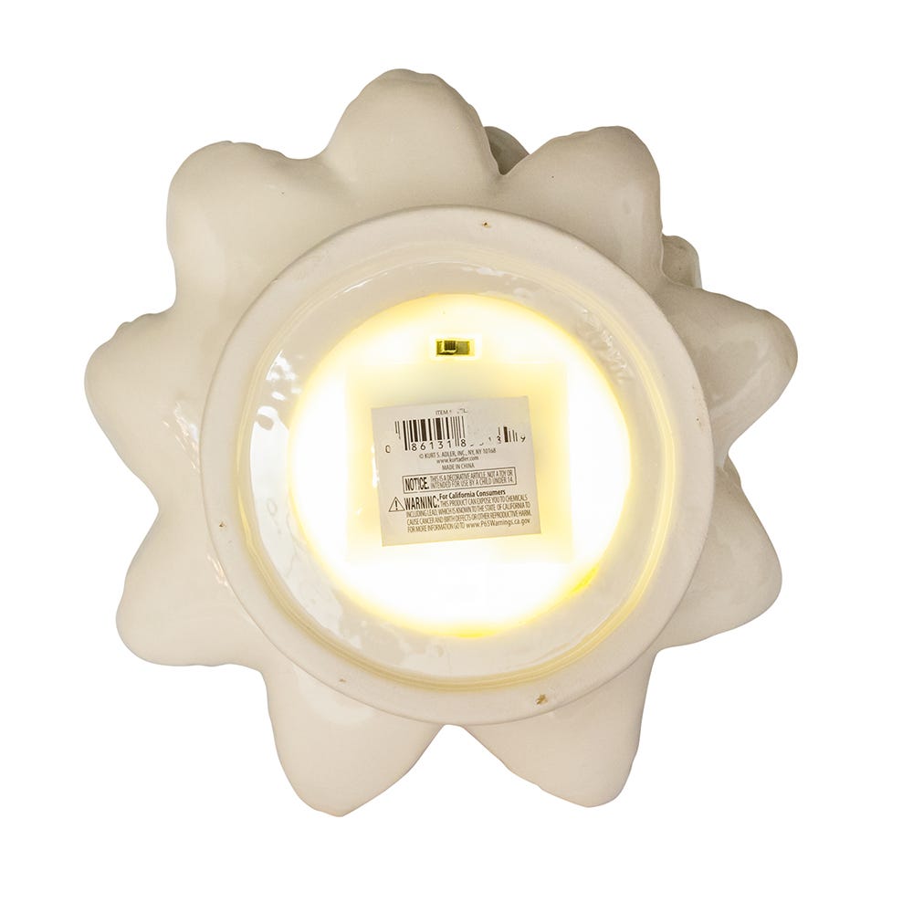 Kurt Adler 14-Inch Battery Operated LED Lighted Ceramic White Tree Table Piece